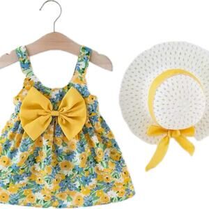 New 2 piece dress and hat baby girl months 9-12 months